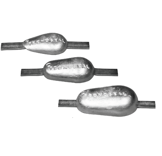 Tear drop weld-on anode