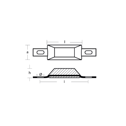 Scandinavian type bolt-on anode 0,25kg