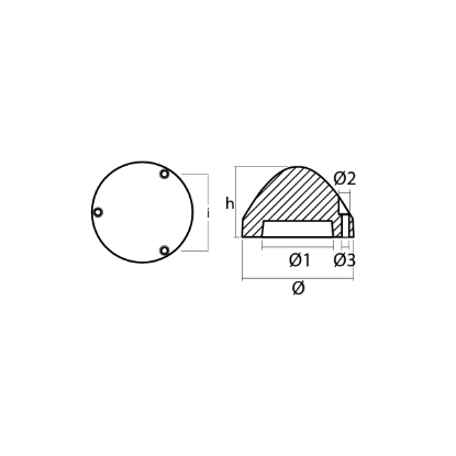 Compatible Max Prop anode for propeller with variable pitch Ø60