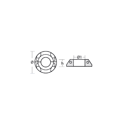 Compatible Max Prop - collar anode int. Ø42