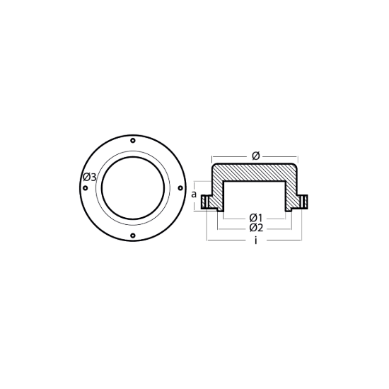 Detra propeller anode Ø160 Azimut-Benetti type