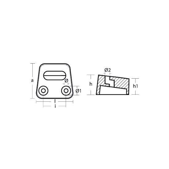 Omc block anode for transom - Anodo per piede poppiero OMC