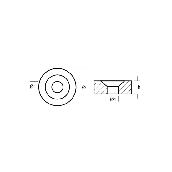 Johnson - Evinrude Washer Anode - Rondella per motori Johnson - Evinrude