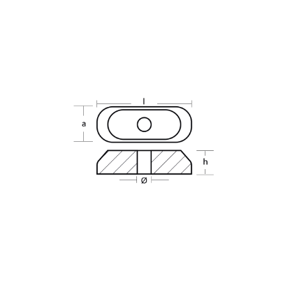 Johnson - Evinrude Gearcase anode - Piastrina per fuoribordo Johnson - Evinrude