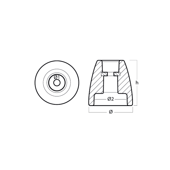 Evinrude prop anode - Ogiva per fuoribordo Johnson - Evinrude