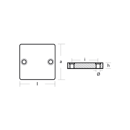 Mercruiser Square Plate Anode - Piastra quandrata per motori Mercruiser
