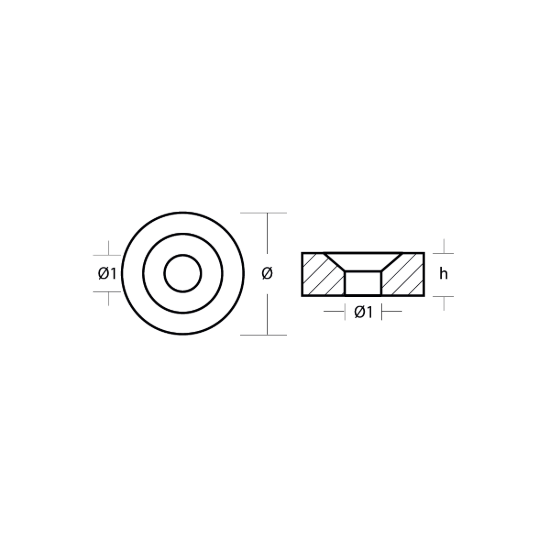 Tohatsu Washer Anode - Rondella per motori Tohatsu