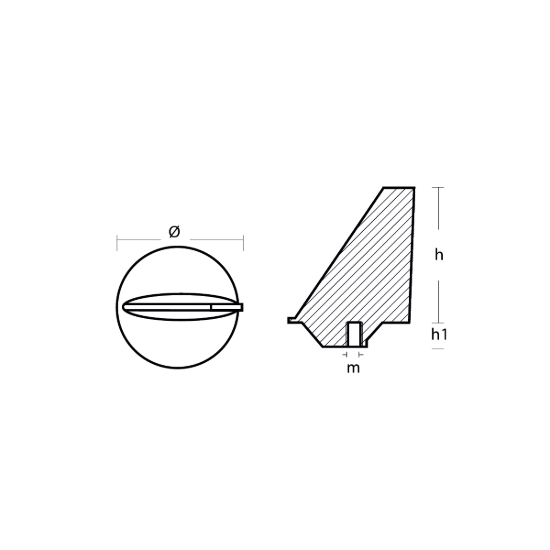 Yamaha Trim Tab anode - Pinna per fuoribordo Yamaha