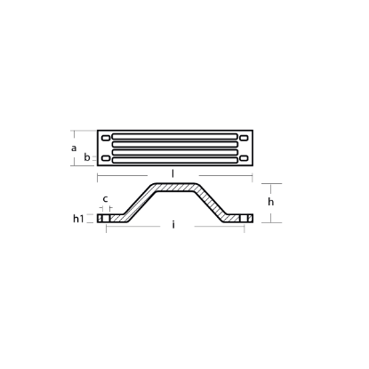Yamaha Bar anode for engine bracket -  Barra per supporto motore Yamaha