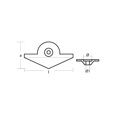 Yamaha gear case anode - Placchetta per motori Yamaha