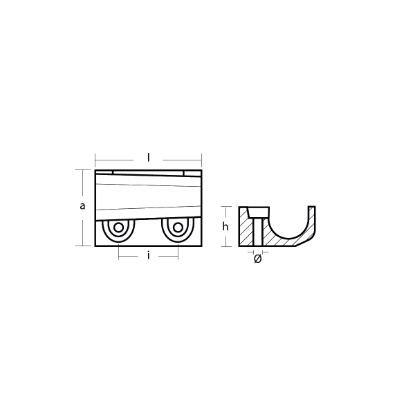 Yamaha block anode for bracket - Placca per supporto motore Yamaha