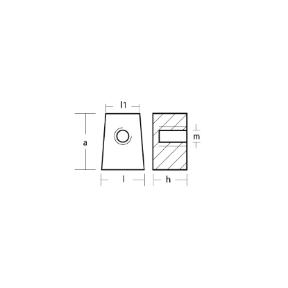 Yamaha Lower unit anode -Cubo con foro Yamaha