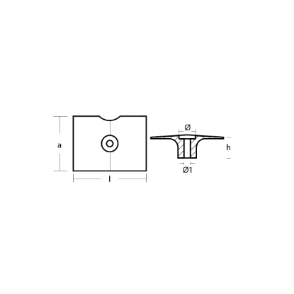 Yamaha Trim Tab anode - Placca per fuoribordo Yamaha