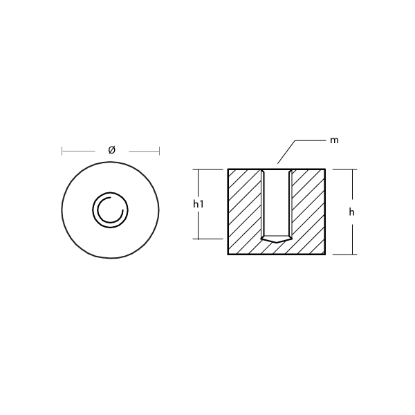 Alamarine Jet small plate anode -Piastrina forata per motori Alamarine Jet