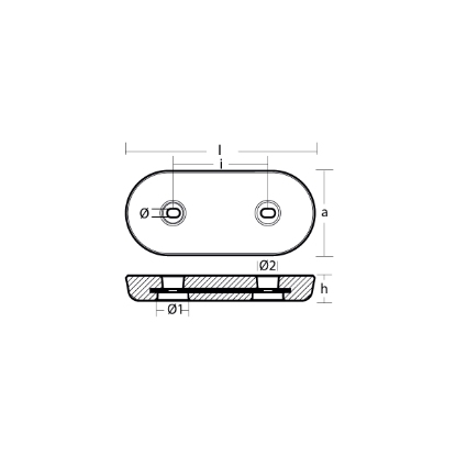 Austal Catamarans bolt on recessed hull anode - Anodo recessato