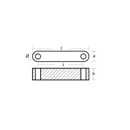 Hamilton Jet long  bar anode - Placca grande ovale per Hamilton Jet