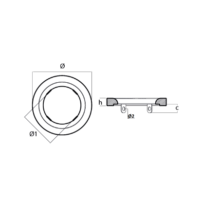 Kamewa Large Collar anode with straps - Collare grande con inserti asolati Kamewa
