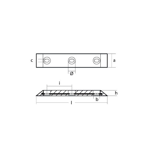 Kamewa bar with 3 holes