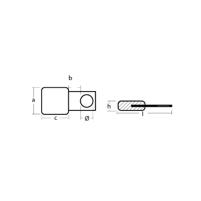 Plate for standing buoy with stainless steel strap insert