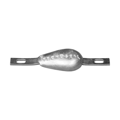 tear drop bolt-on anode 0,45kg (ex art 12023) with slotted holes H.C.200
