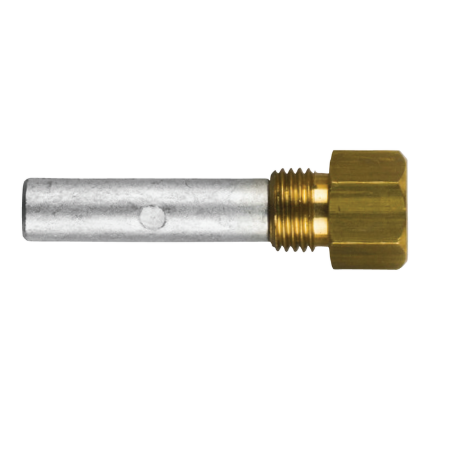 Caterpillar pencil anode Ø 9 L.35 complete with brass plug th.7/16'' UNF
