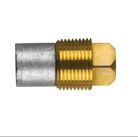 Caterpillar  pencil anode Ø 16 L.63 complete with brass plug th.1/2''GAS