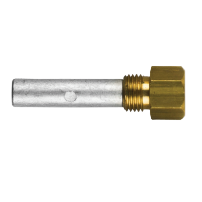 Caterpillar  pencil anode Ø 10 L.38 complete with brass plug th.1/4''GAS