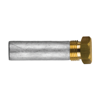 Caterpillar pencil anode Ø 14 L.50 complete with brass plug th.3/4'' UNF