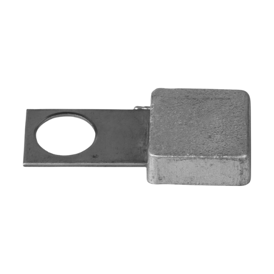 Plate for standing buoy with stainless steel strap insert