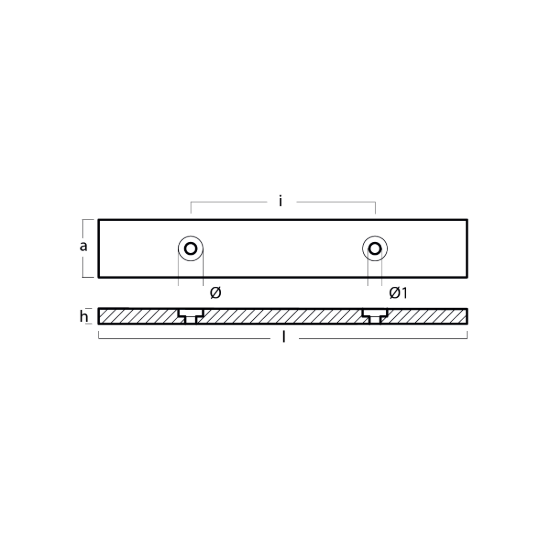 Anode strip for fast boats 300x47x12,5