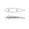 Bolt on anode Naca series 240x60x31 c.f. 80