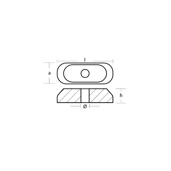 Johnson - Evinrude Gearcase anode - Piastrina per fuoribordo Johnson - Evinrude