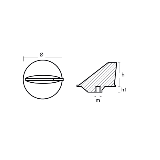 Yamaha Trim Tab anode - Pinna per fuoribordo Yamaha