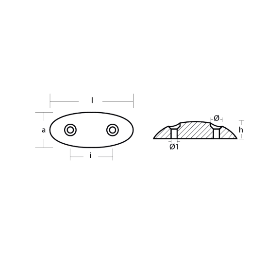 Plate for Flaps OVAL 93x40x17 H.C. 50