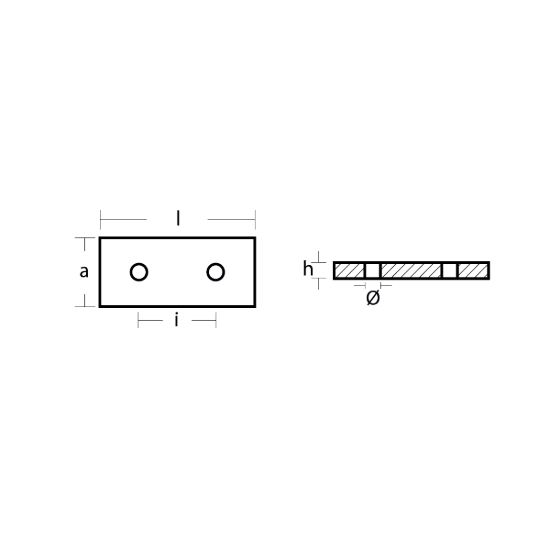 Plate for Flaps  100x45x10 H.C. 50