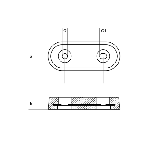 Bolt-on Bar Anodes Vetus Type 15 148x58x26 H.C. 80