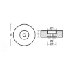 Disc anode for Stern 125*38 compl. w. plug, pad&bolt