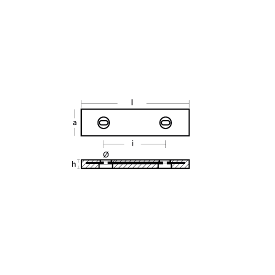 Bolt-on anode for Hull 190x65x30 H.C. 102