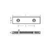 Bolt-on bar commercial anode 490X120X60 H.C. 160