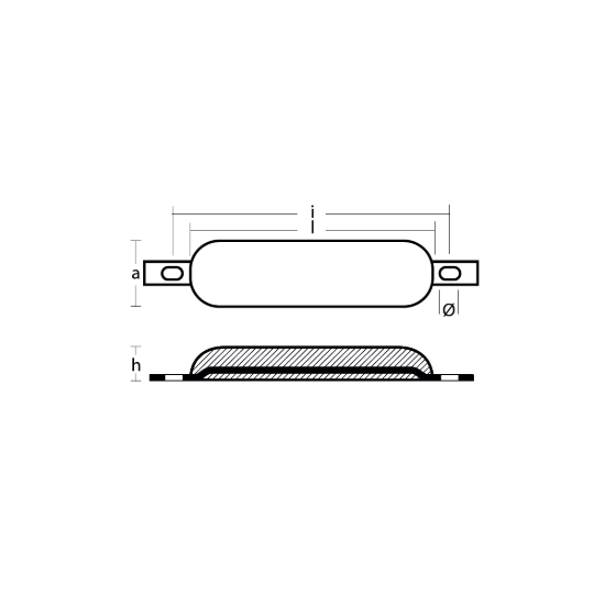 Bolt on anode with slotted holes H.C.250