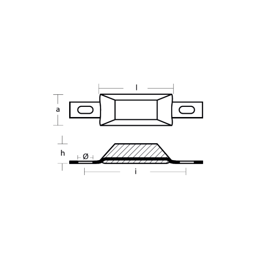 Scandinavian type bolt-on anode 1,9kg