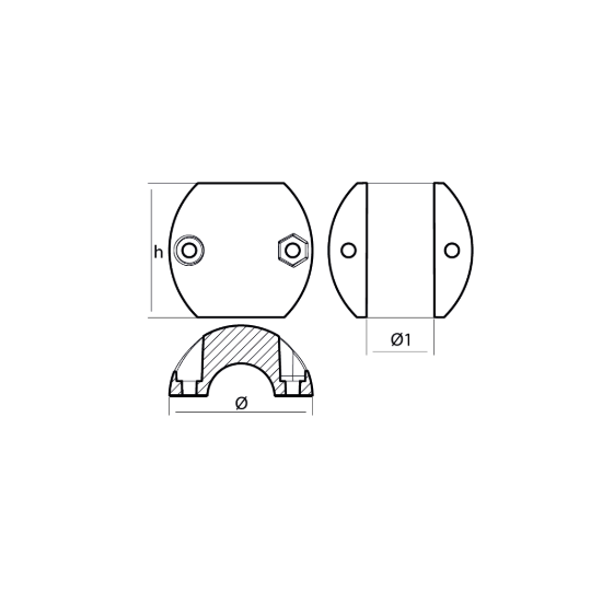 Shaft anode USA type Ø 25,4mm -   1'