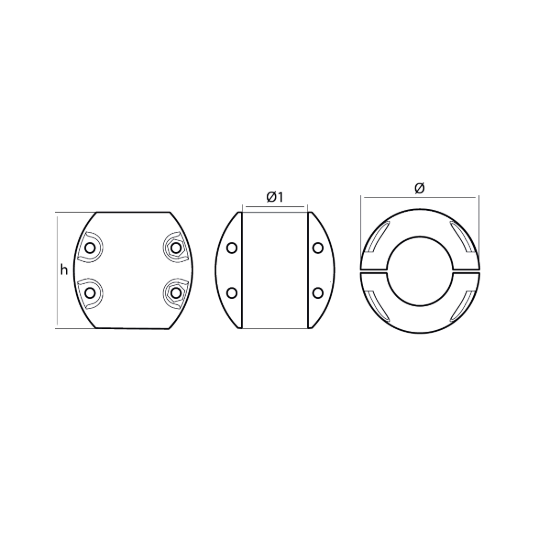 Shaft anode USA type Ø  76,2mm  -  3'