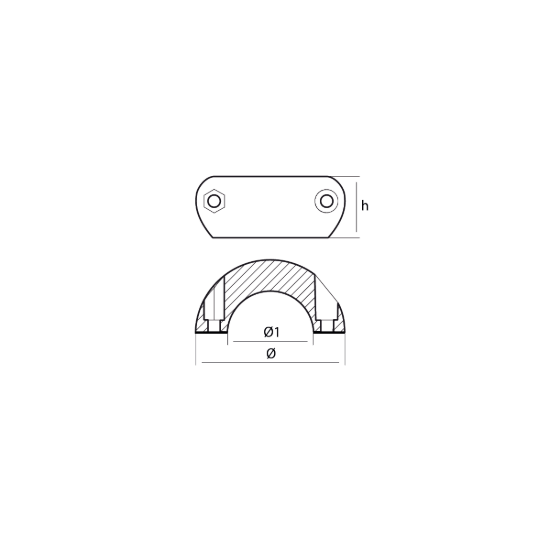 Shaft collar naca profile Ø 22mm