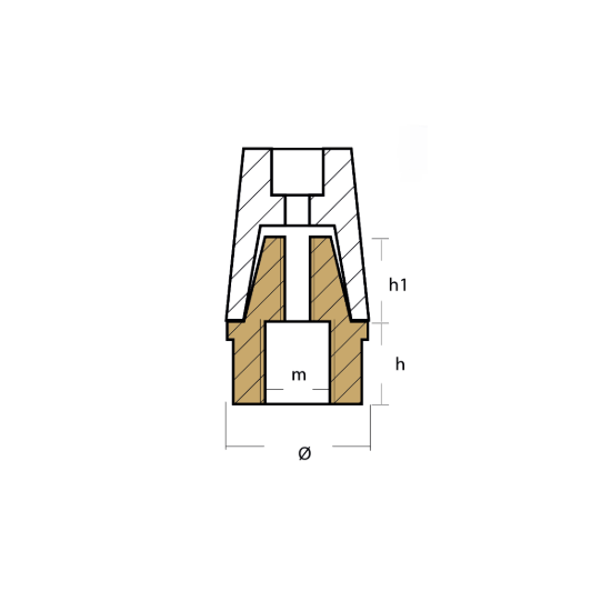 Beneteau propeller anode for shaft Ø45  compl w. Brass