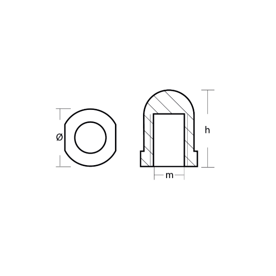 Propeller Nut internal thread M20