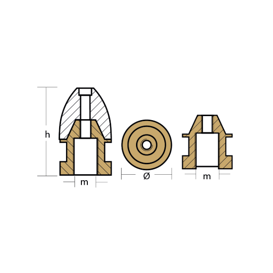 RIVA PROP NUT COMP. Ø 35-50 1" W