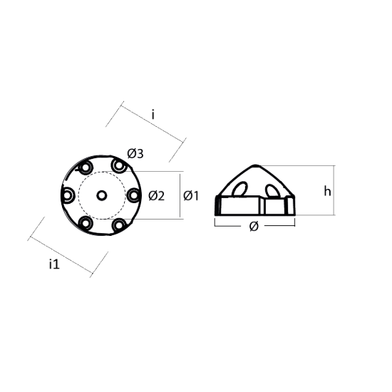 Compatible Max Prop  - 6 holes prop anode MP83R
