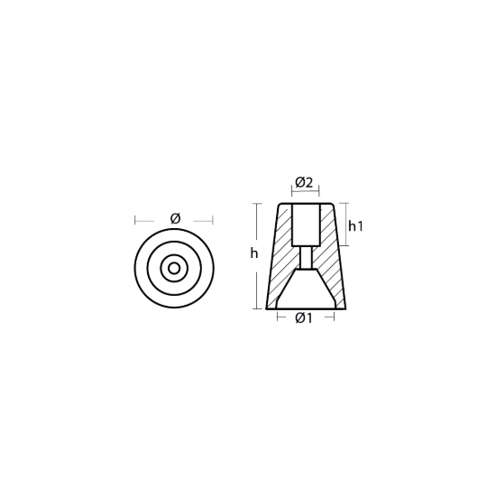 Ferretti propeller anode for shaft Ø50
