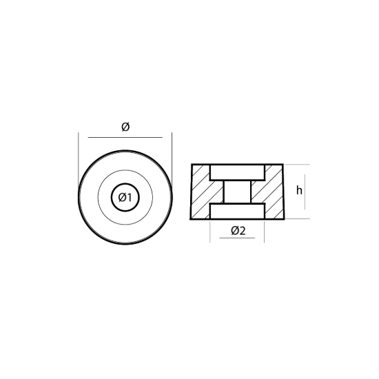 Honda button anode for water inlet  -Rondella per collettore motori Honda